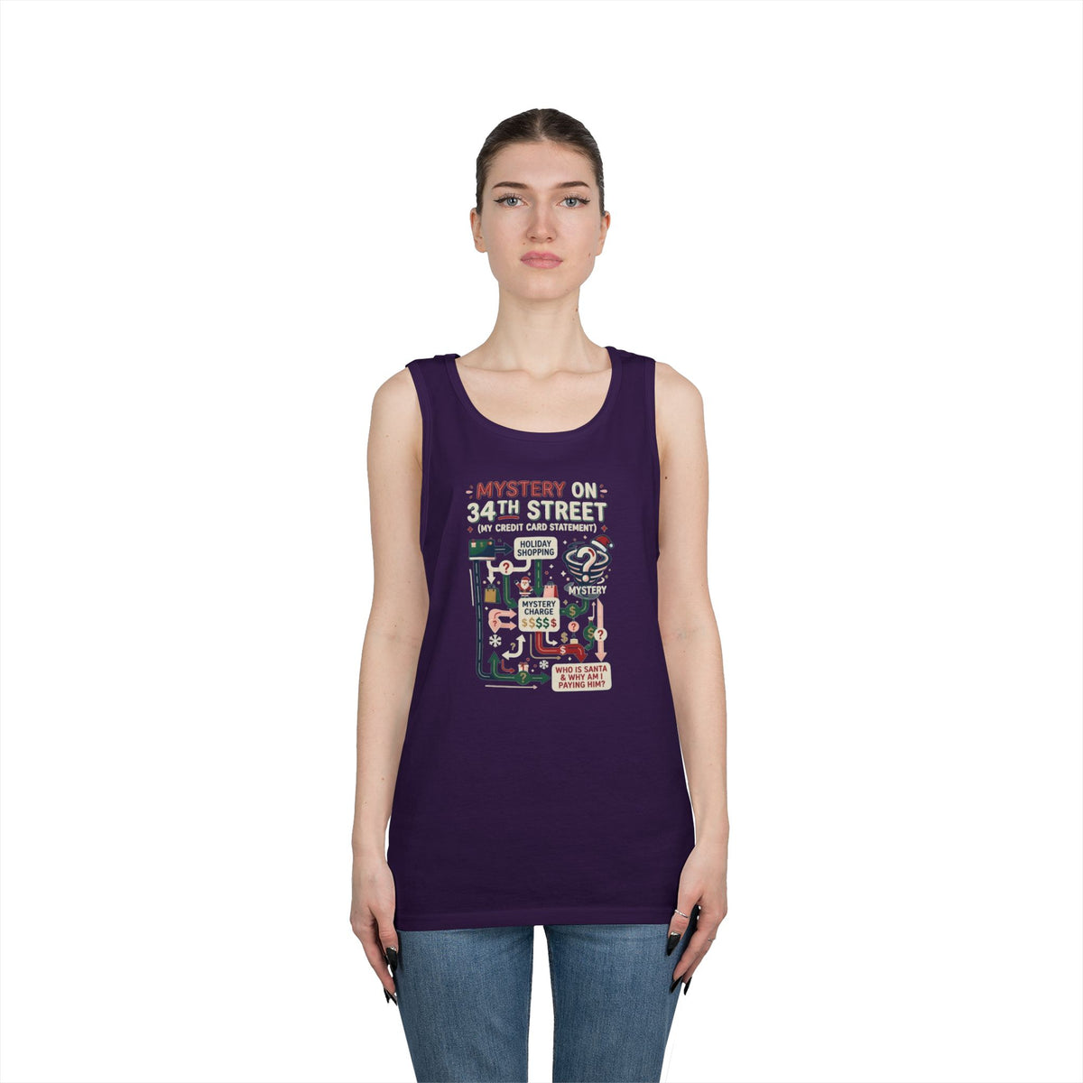 Color: Purple | Mystery On 34th Street Tank Top