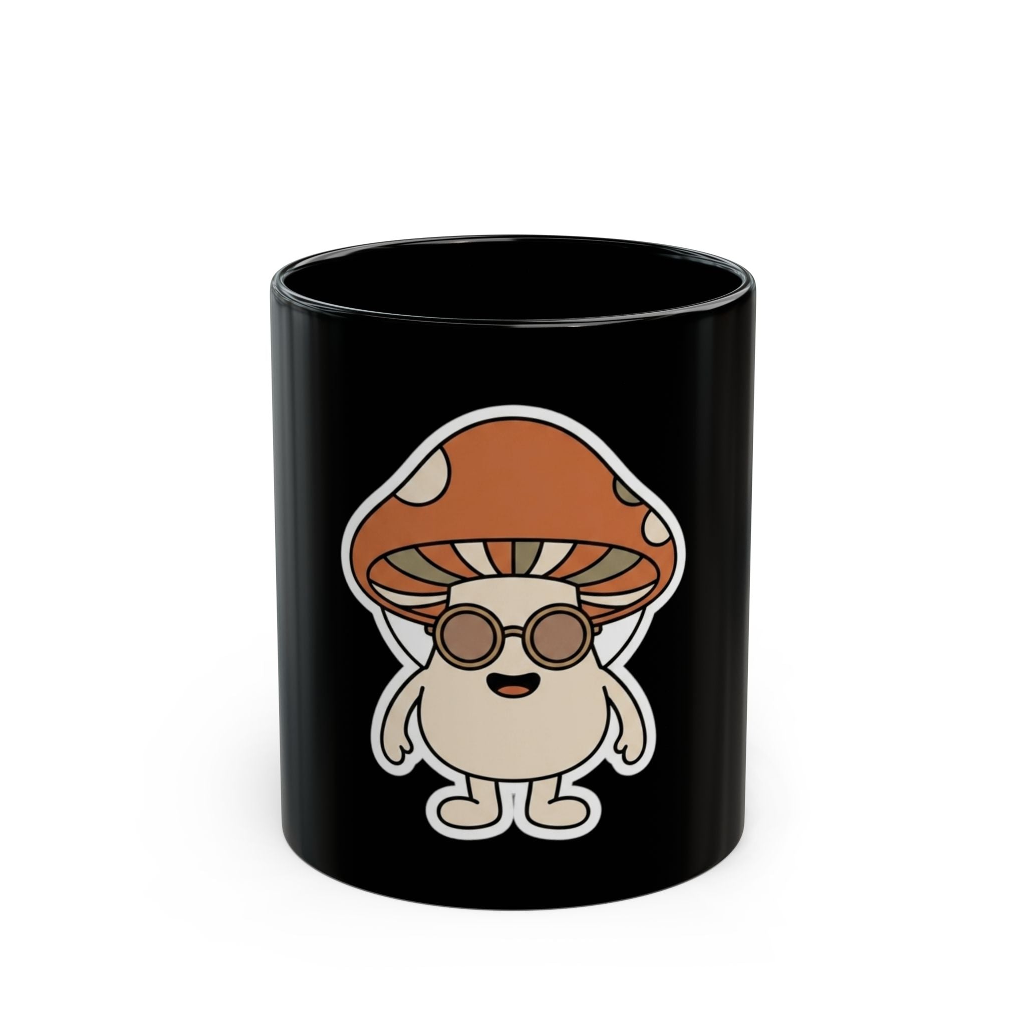"Shroom Man" Black Ceramic Mug