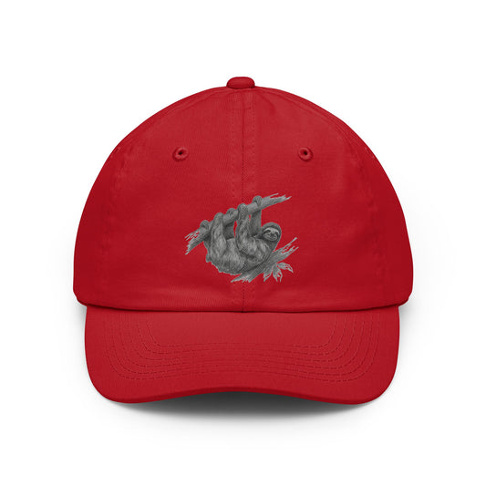 Color: Red | Pencil Sketch Art Sloth Dad Hat