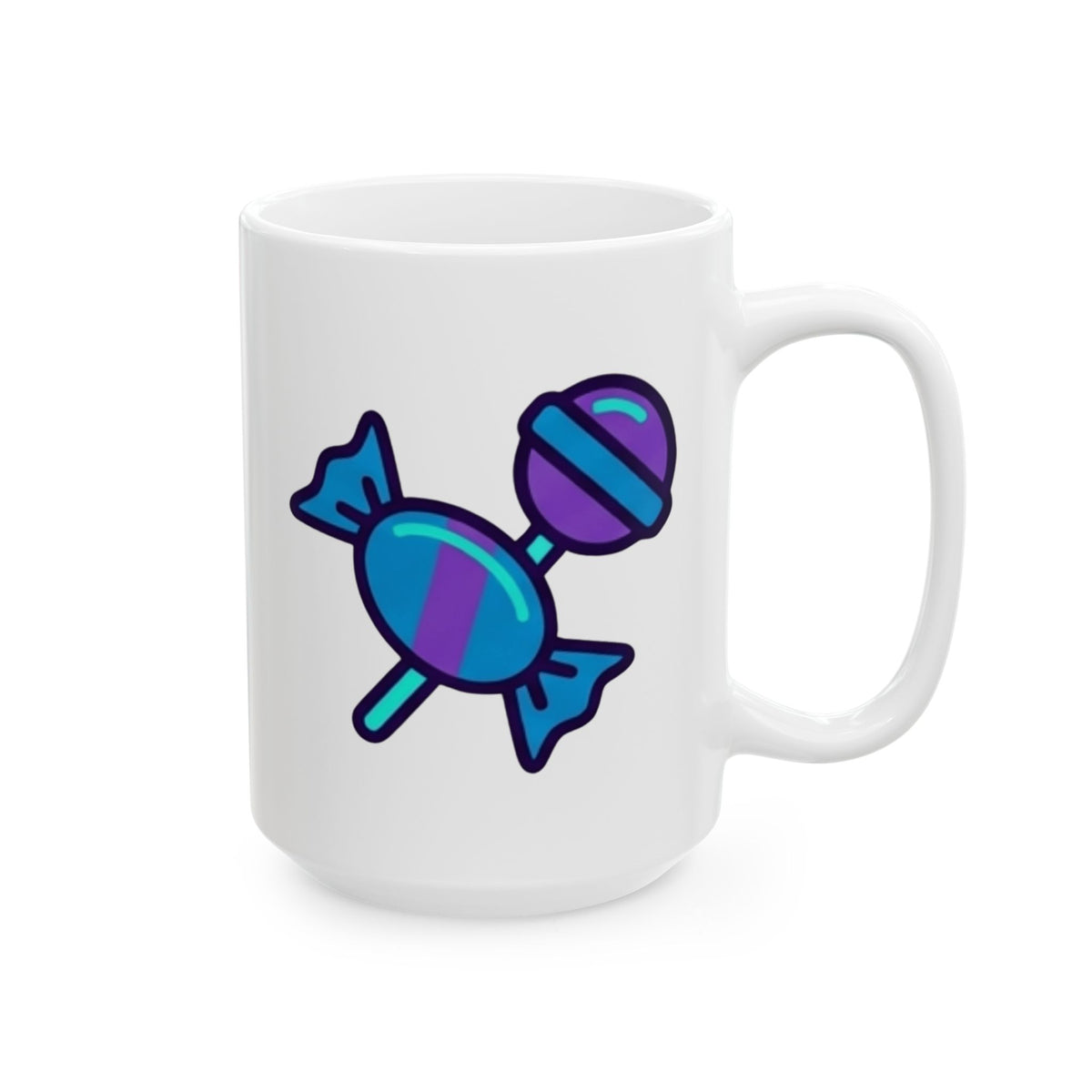 "Free Candy For All" White Ceramic Mug — Graphic