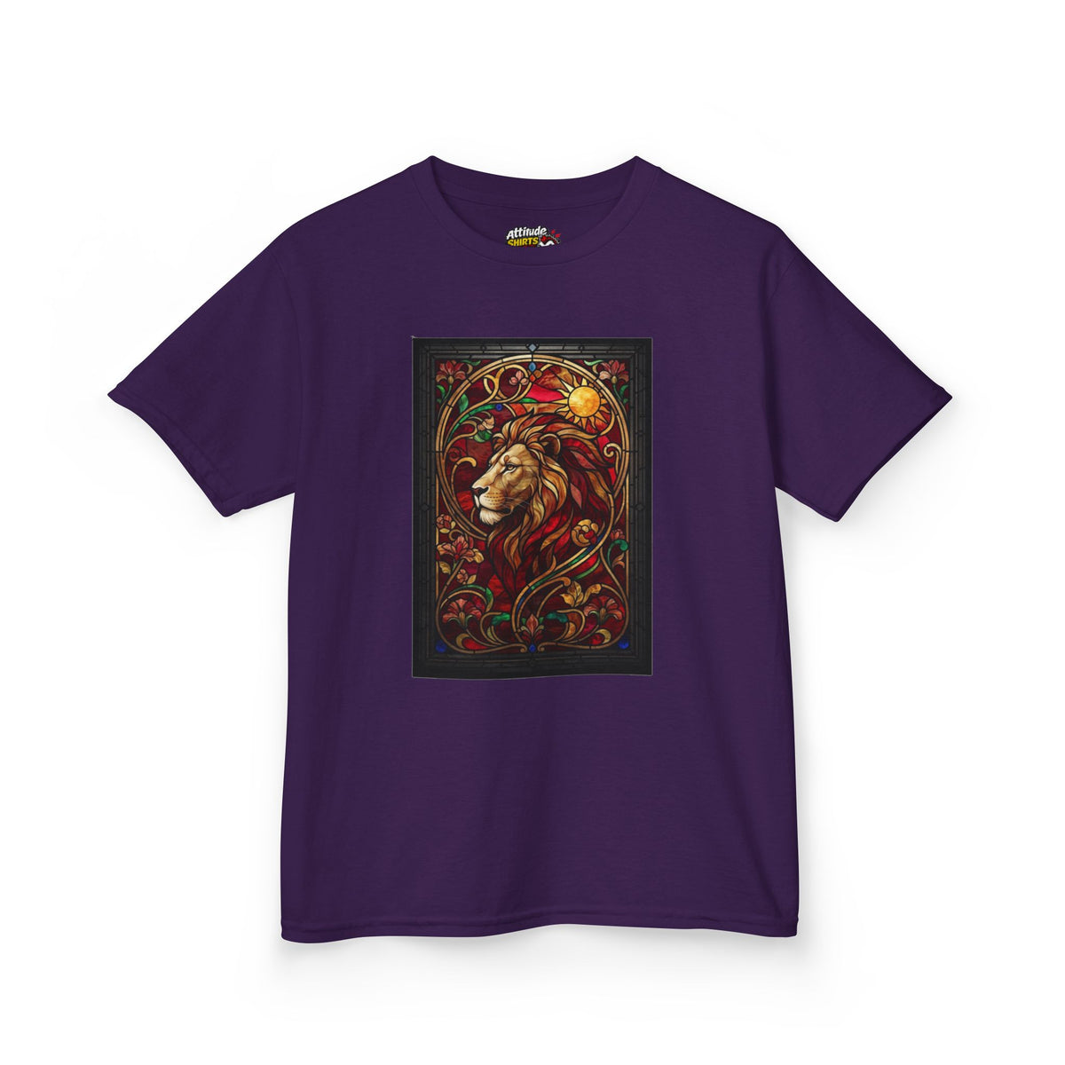 "Stained Glass Sign LEO" Kids Tee