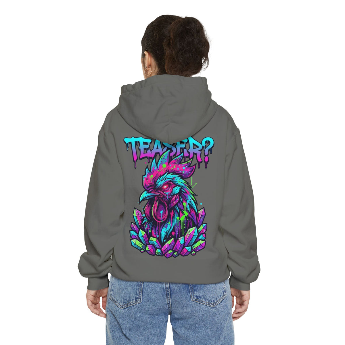 Color: Grey | Cock Teaser Garment-Dyed Hoodie