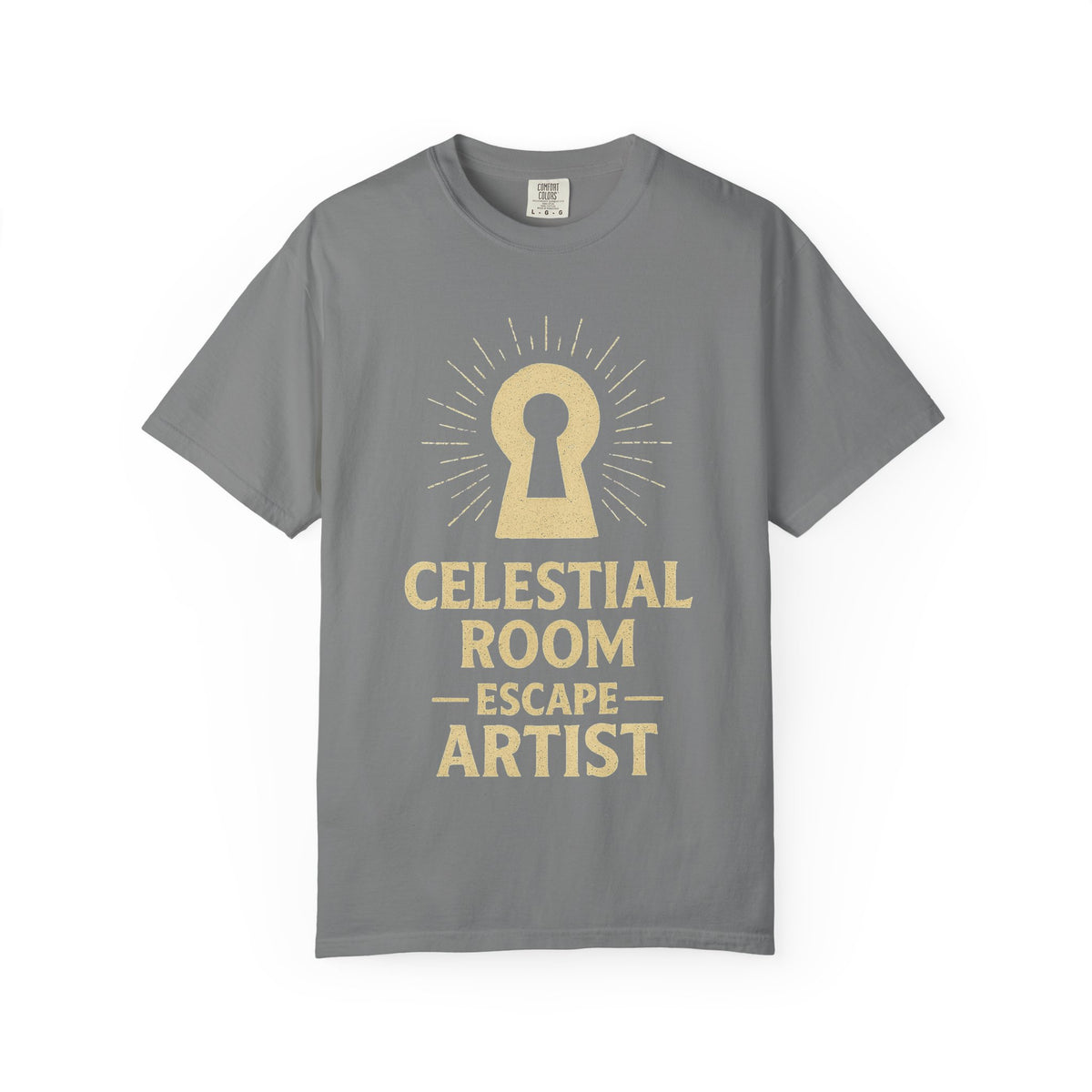 Color: Grey | Celestial Room Escape Artist Unisex Garment-Dyed T-shirt