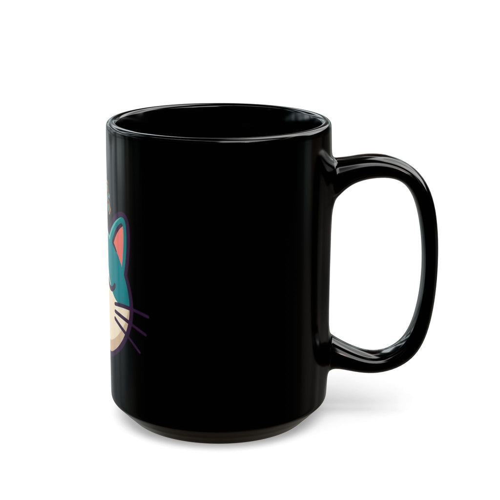 "Cat CALM" Black Ceramic Mug — Graphic