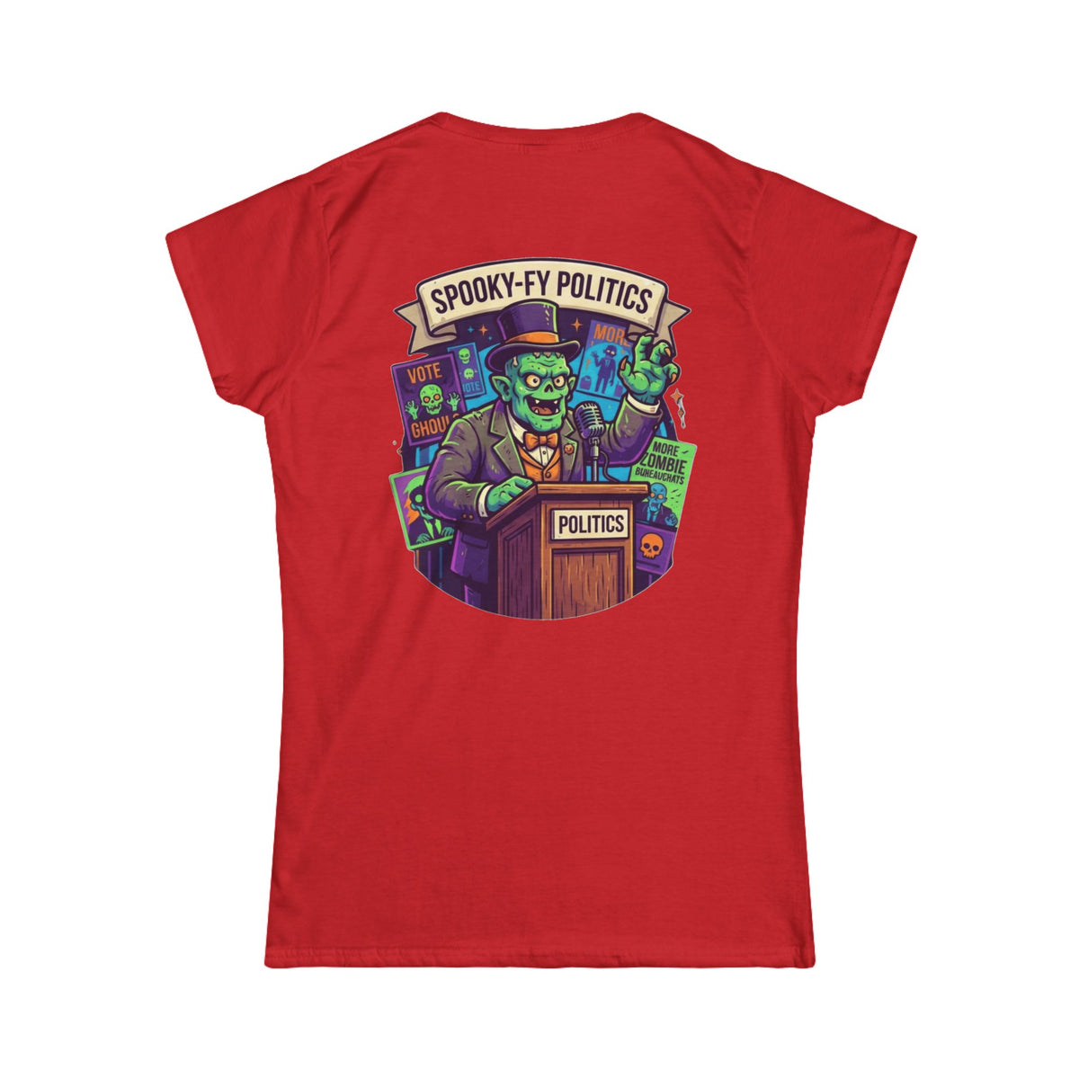 Color: Red | Spooky-Fy Politics Women's Tee