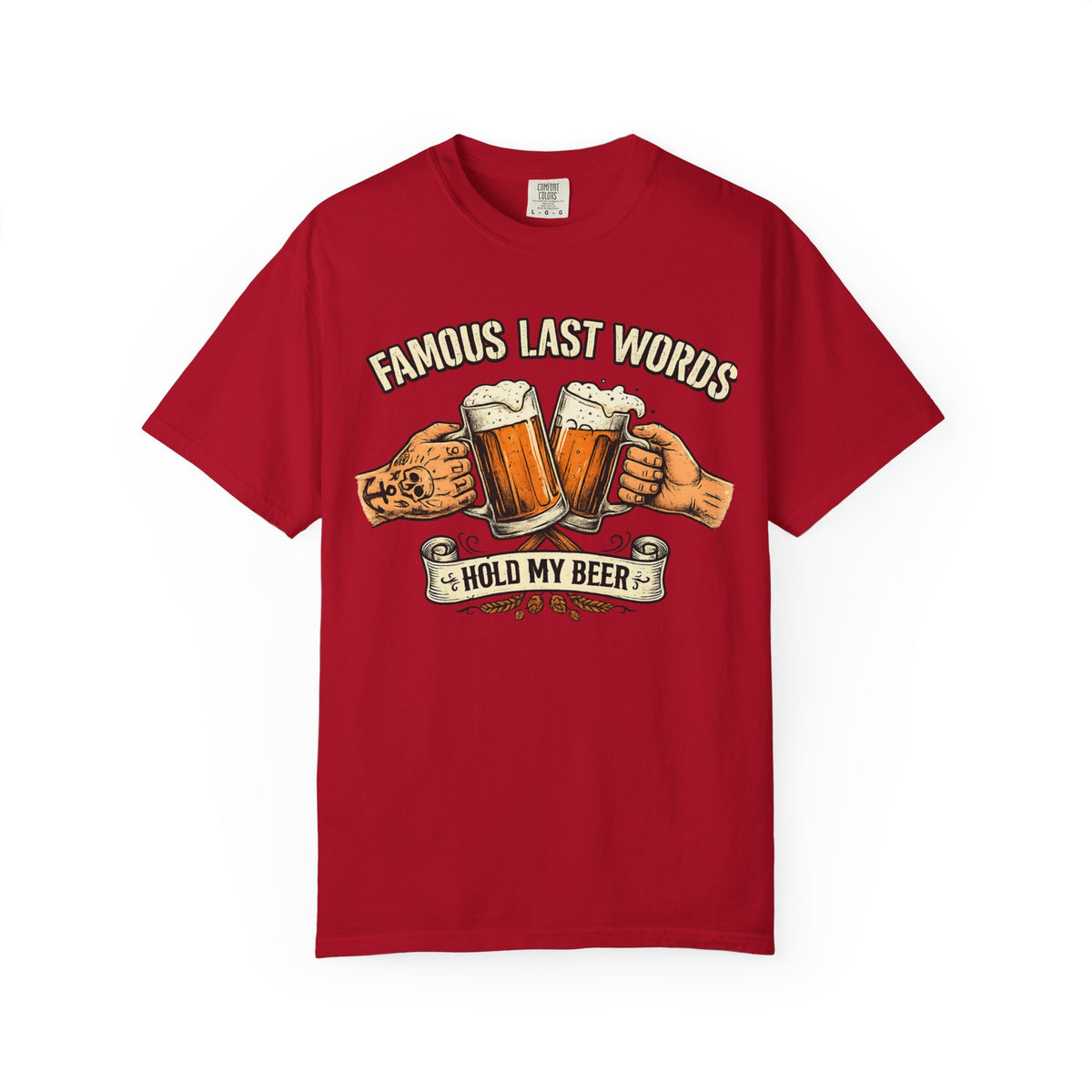 Color: Red | Famous Last Words Unisex Garment-Dyed Tee