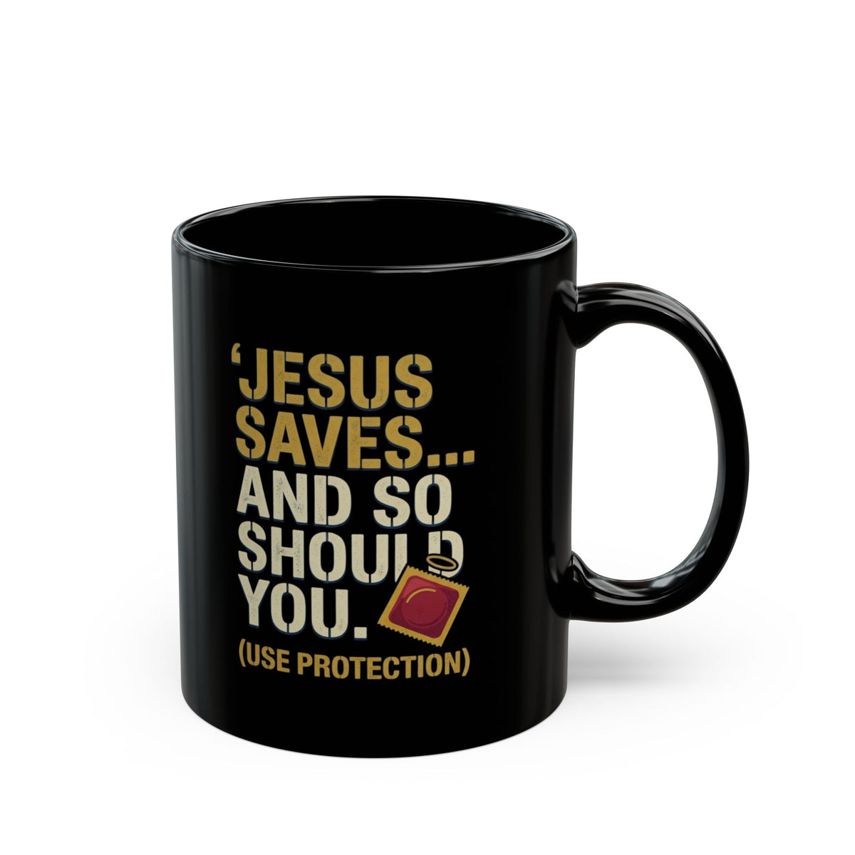 "Good Book Series Jesus Saves and So Should You" Black Ceramic Mug