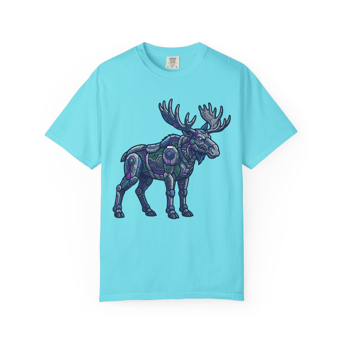 Color: Lagoon Blue | Cyber Moose Unisex Garment-Dyed Tee