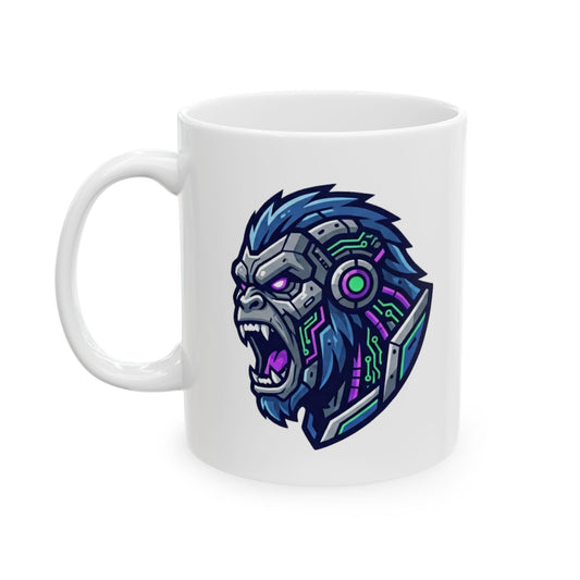 "Cyber Bigfoot" White Ceramic Mug — Graphic