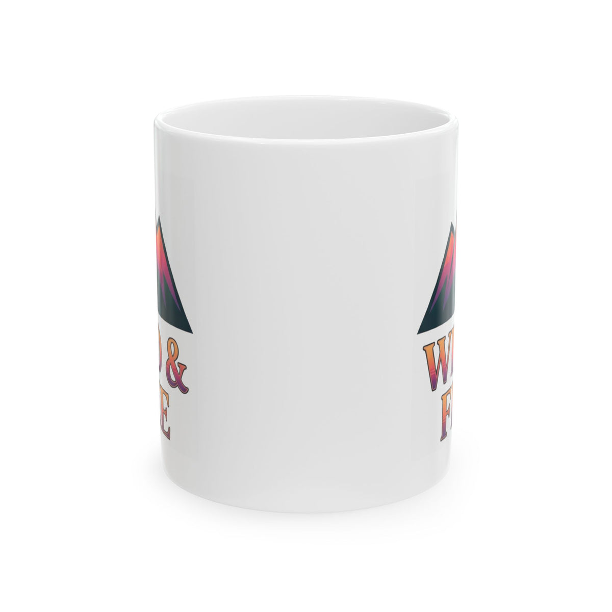 "Wild & Free" White Ceramic Mug — Graphic