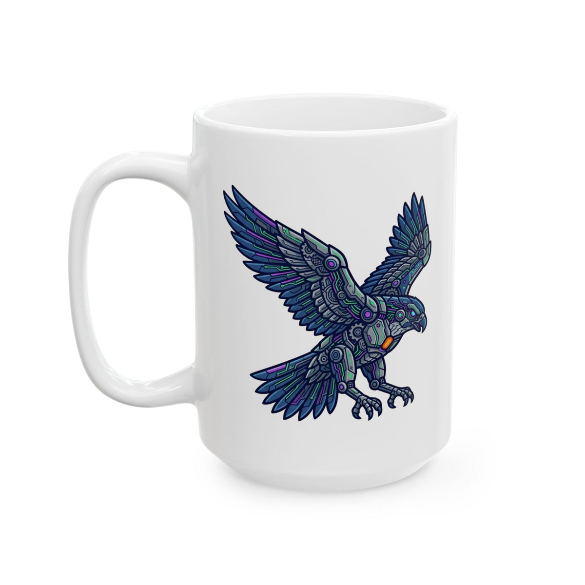 "Cyber Eagle" White Ceramic Mug