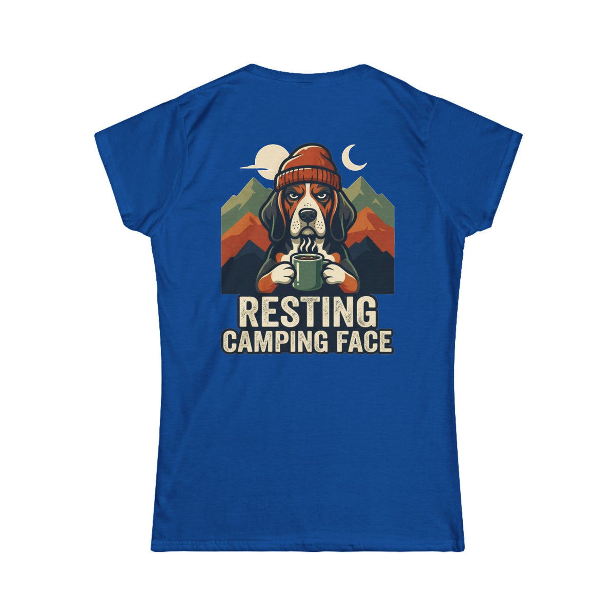 Color: Royal | Resting Camping Face Women's Tee