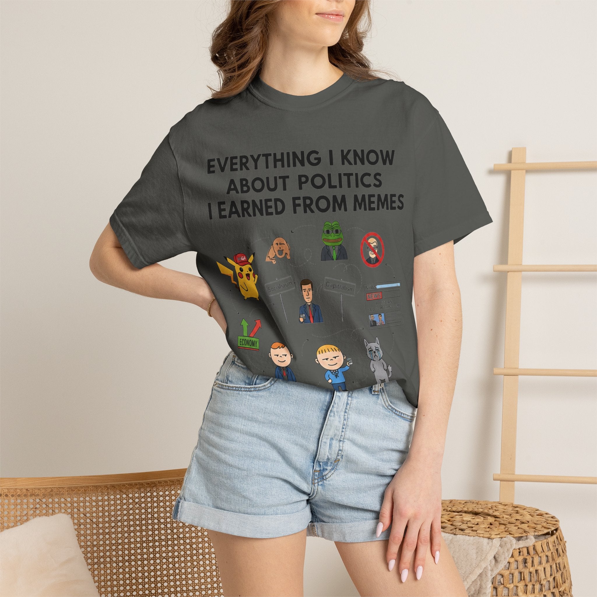 "Advanced Degrees in Memes" Unisex Garment-Dyed T-shirt