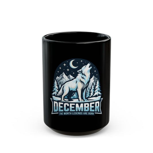 "December Legend" Black Ceramic Mug