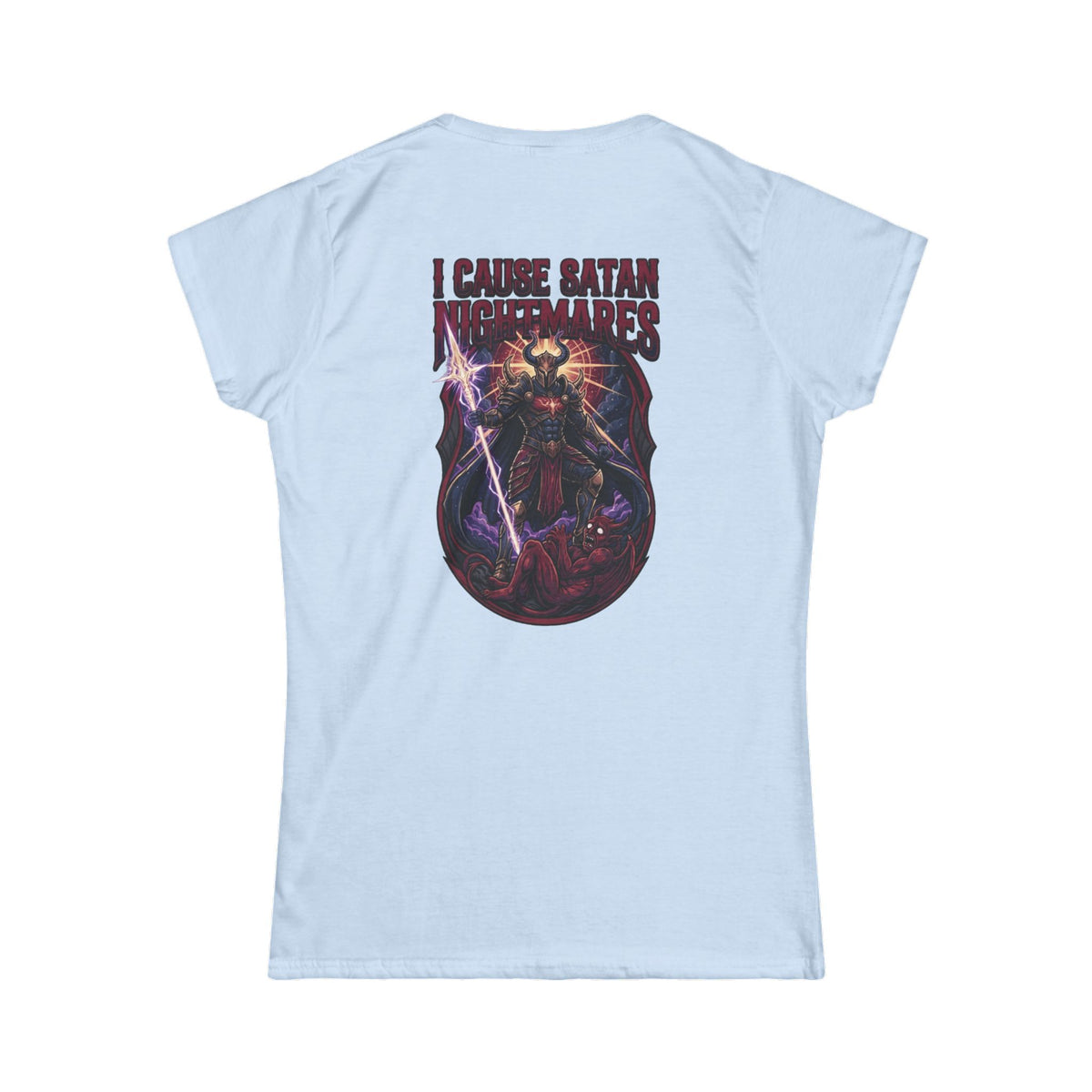 Color: Light Blue | I Cause Satan Nightmares Women's Tee