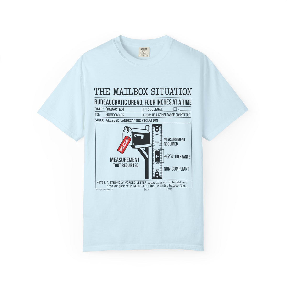 Color: Chambray | Mailbox Situation Unisex Garment-Dyed Tee