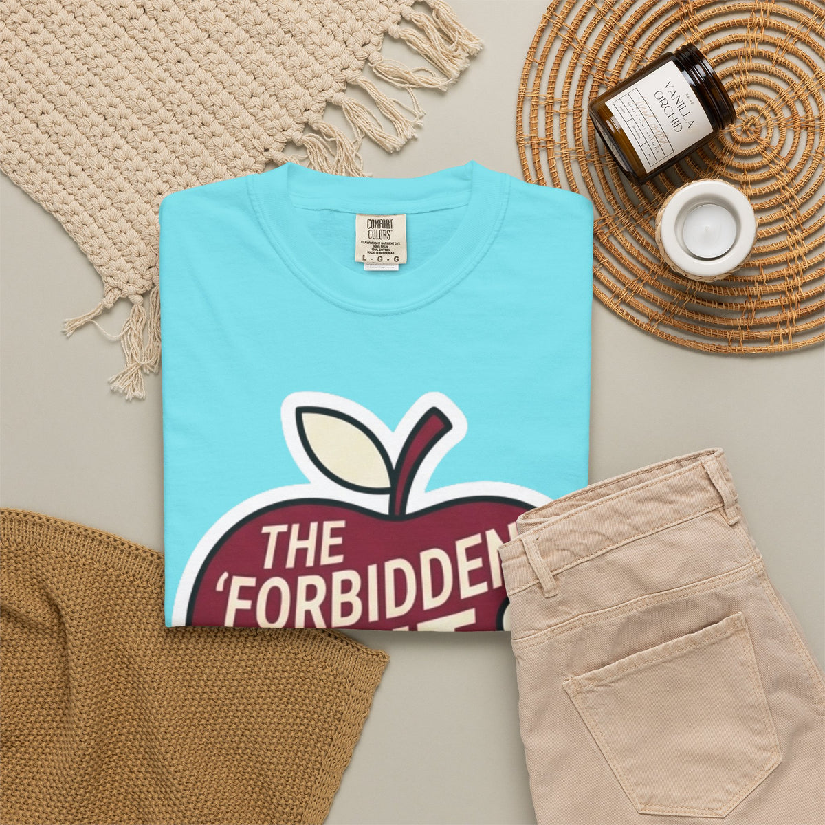 "Good Book Series Forbidden Fruit Tasted Better" Unisex Garment-Dyed Tee