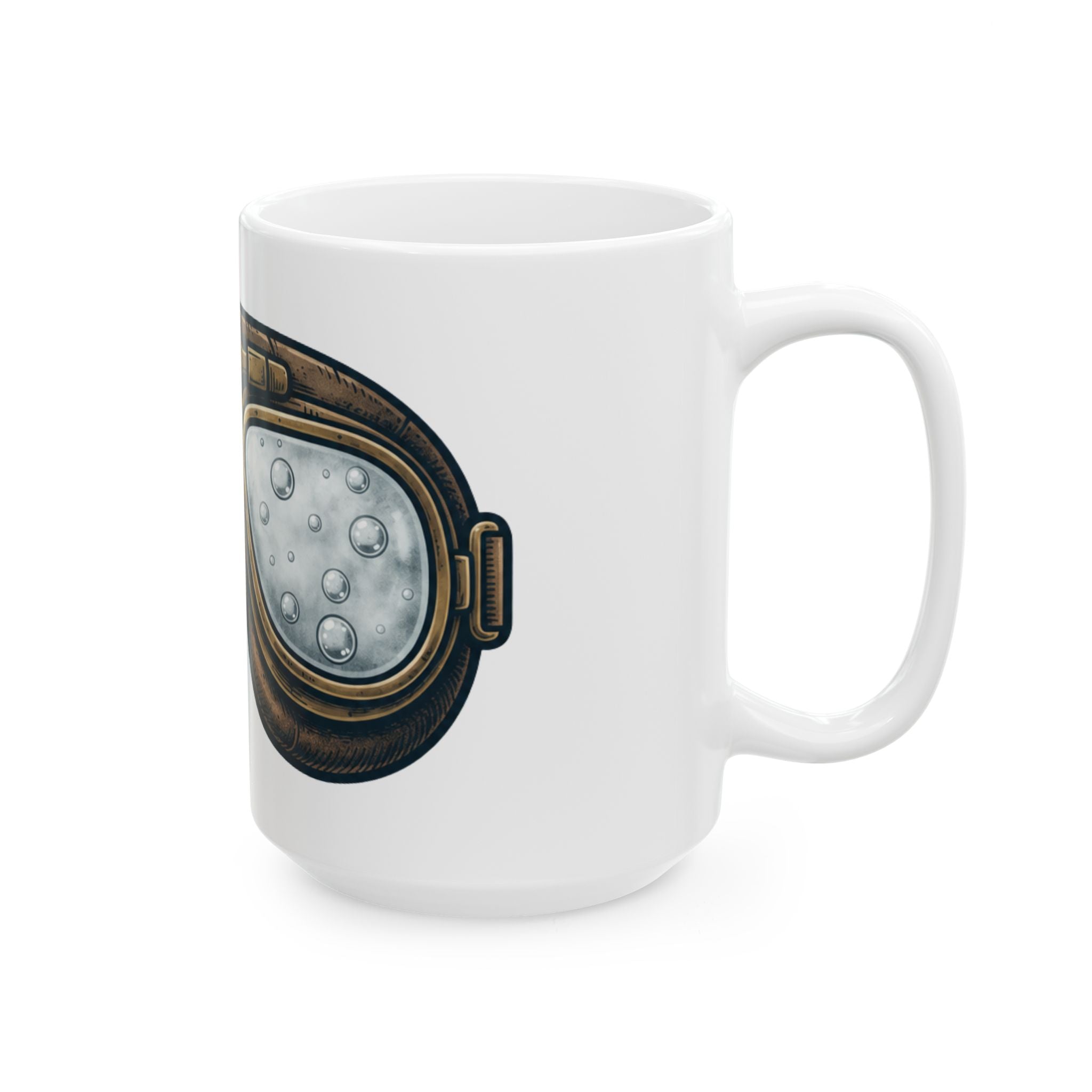 "Foggy Goggle Brewing" White Ceramic Mug — Graphic