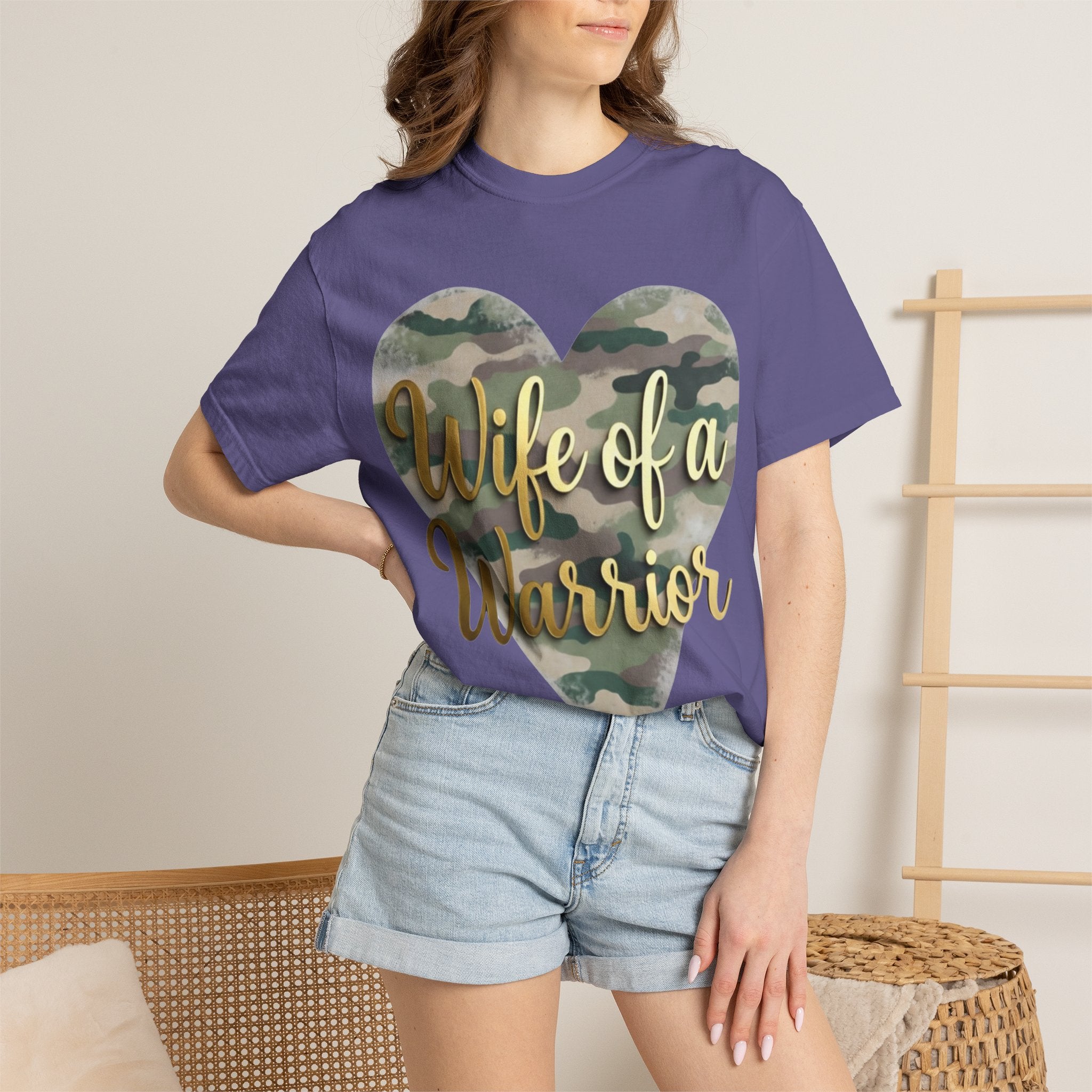 "Wife of a Warrior" Unisex Garment-Dyed T-shirt