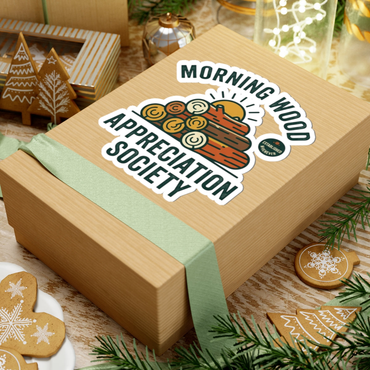 "Morning Wood Appreciation Society" Sticker — Main