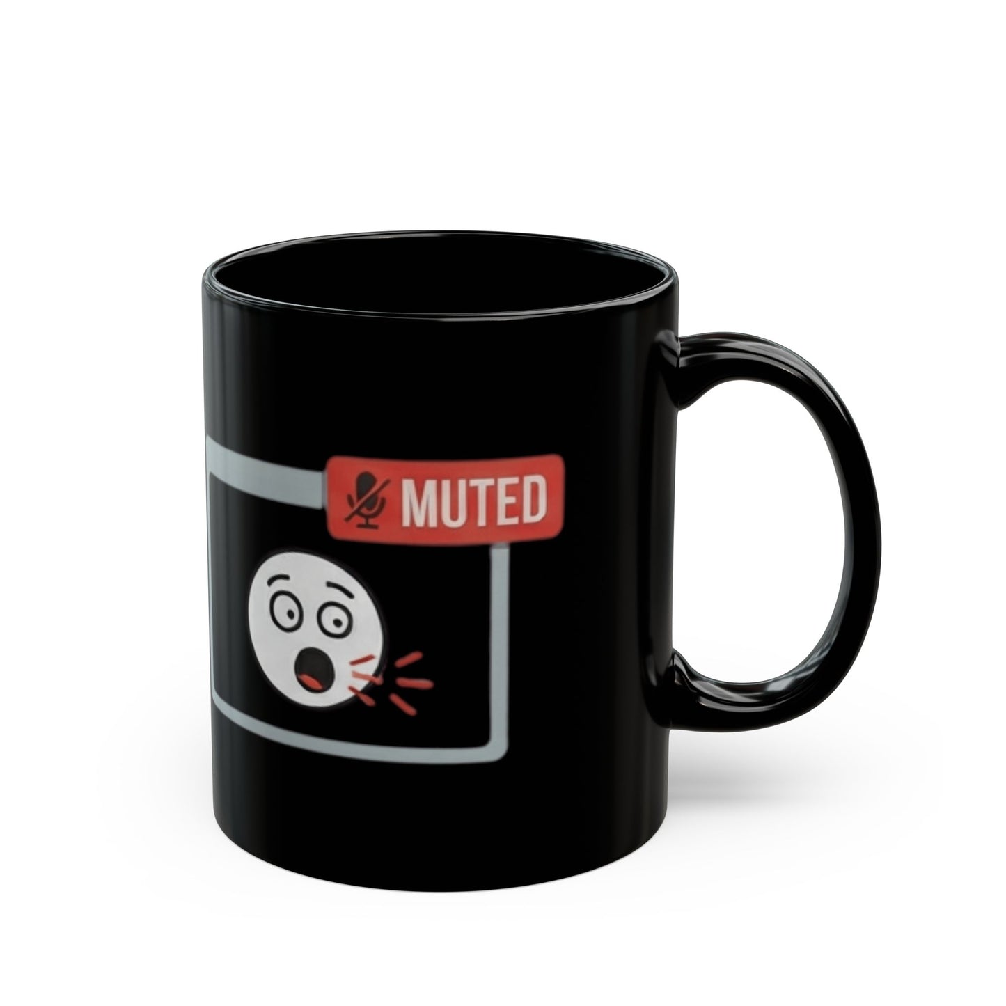 "I Found The Mute" Black Ceramic Mug — Graphic