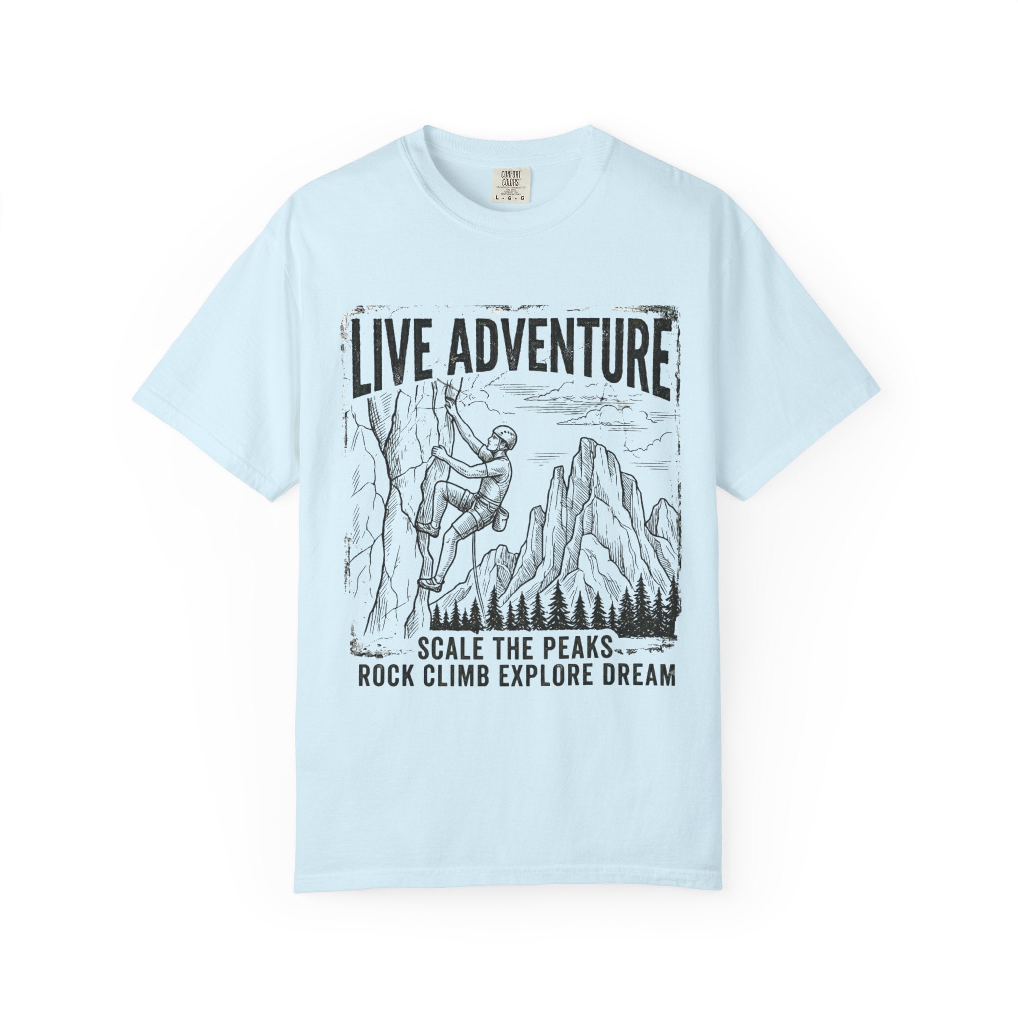 "Live Adventure - Climb" Unisex Garment-Dyed Tee