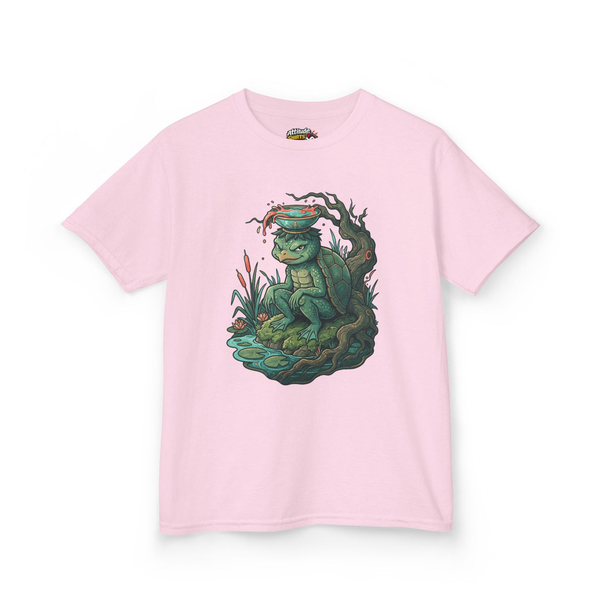 Color: Light Pink | Kappa (Japanese Folklore) Kids Tee