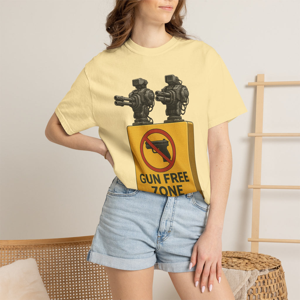 "Gun Free Zone: Unisex Garment-Dyed T-shirt
