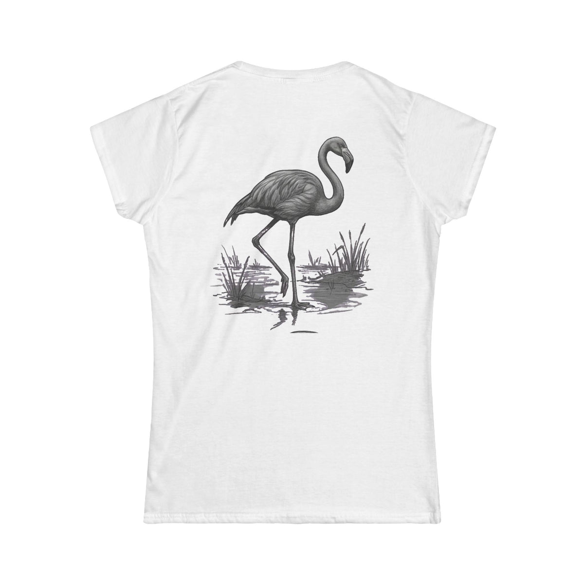 "Pencil Sketch Art Flamingo" Women's Tee