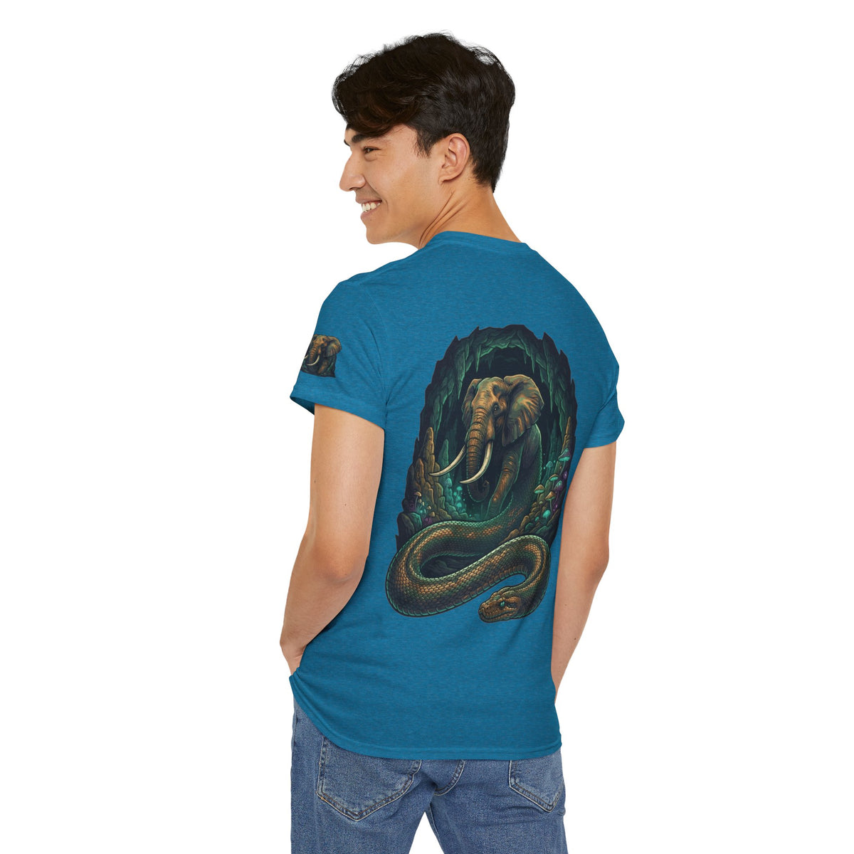 Color: Antique Sapphire | Grootslang (South African Mythology) Premium Graphic Tee