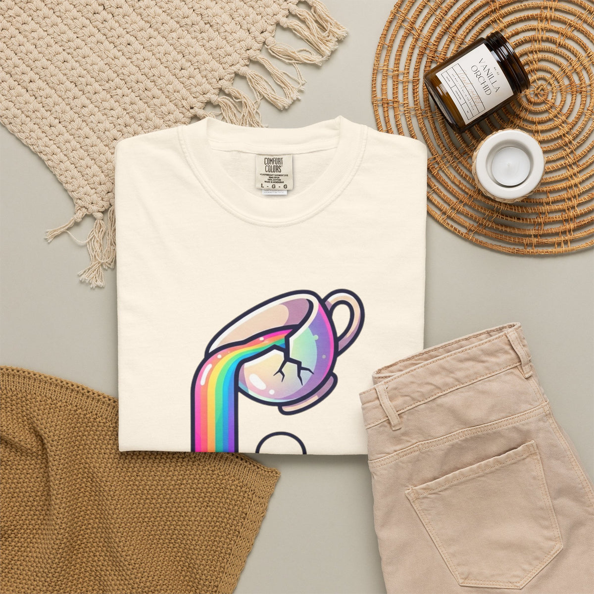 "Surviving on Caffeine Spite and Superior Aesthetics" Unisex Garment-Dyed Tee