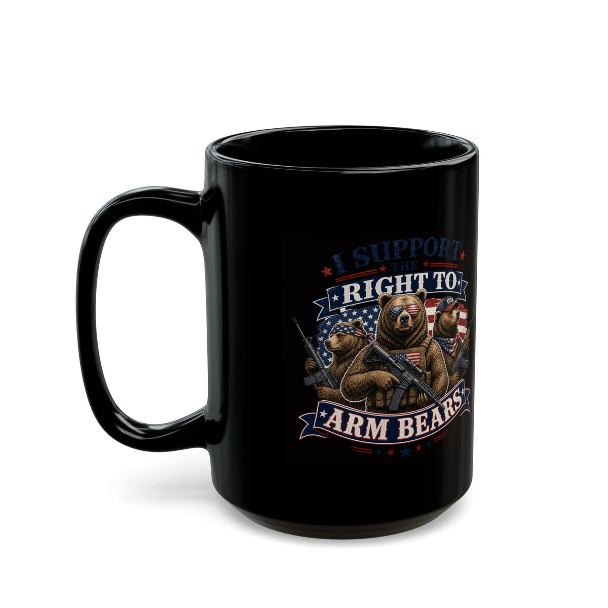 "Armed Bears" Black Ceramic Mug