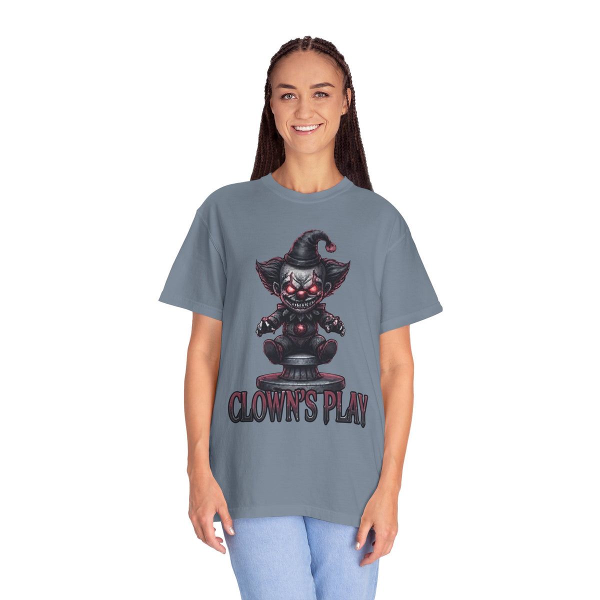Color: Blue Jean | Clown Play Unisex Garment-Dyed Tee
