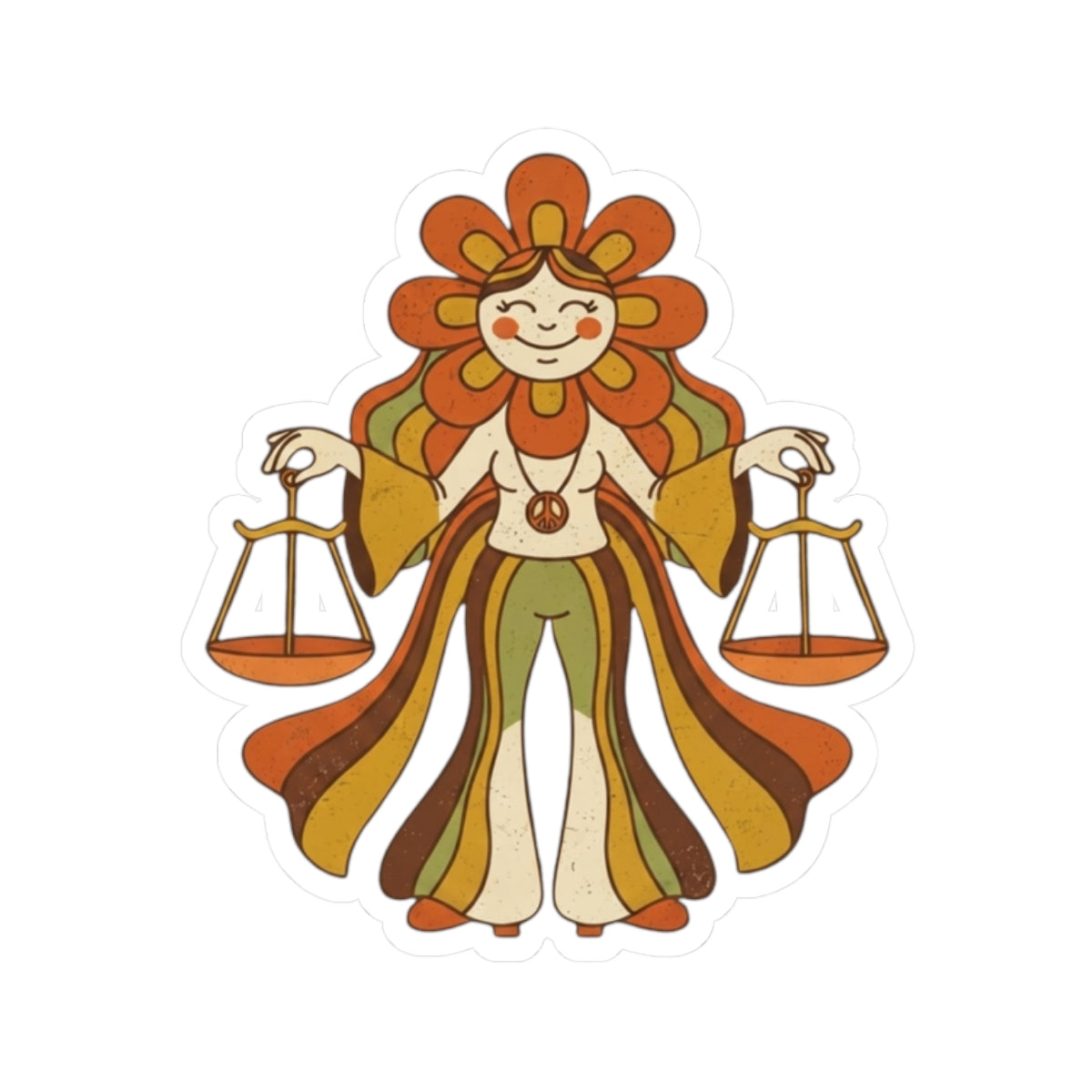 "Retro Mascot Groovy Libra" Sticker