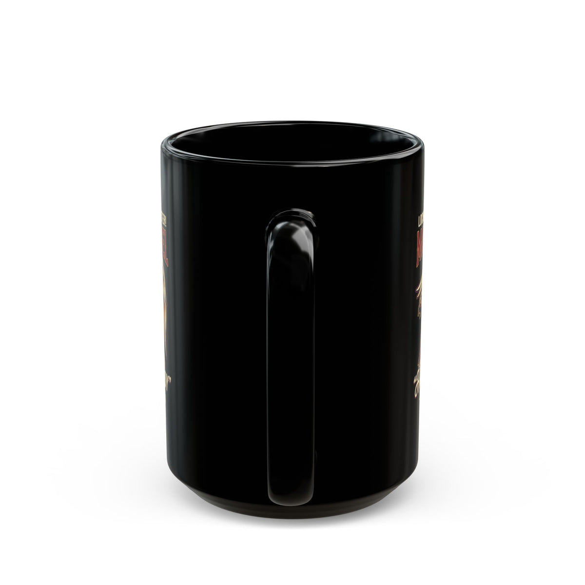 "Good Book Series Man vs Angel" Black Ceramic Mug