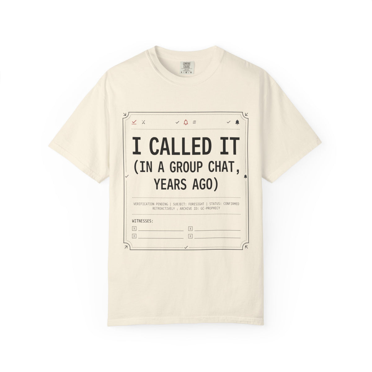 Color: Ivory | Group Chat Unisex Garment-Dyed Tee