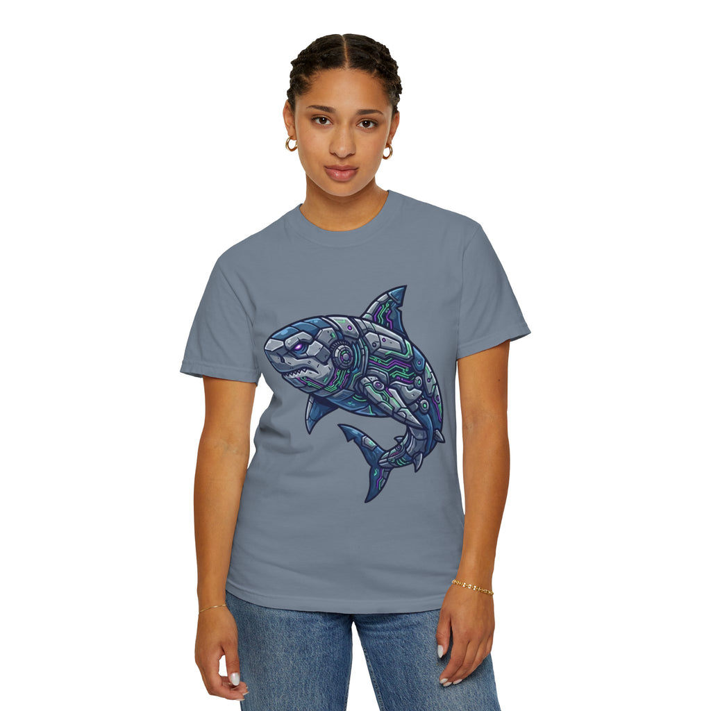 "Cyber Shark" Unisex Garment-Dyed Tee