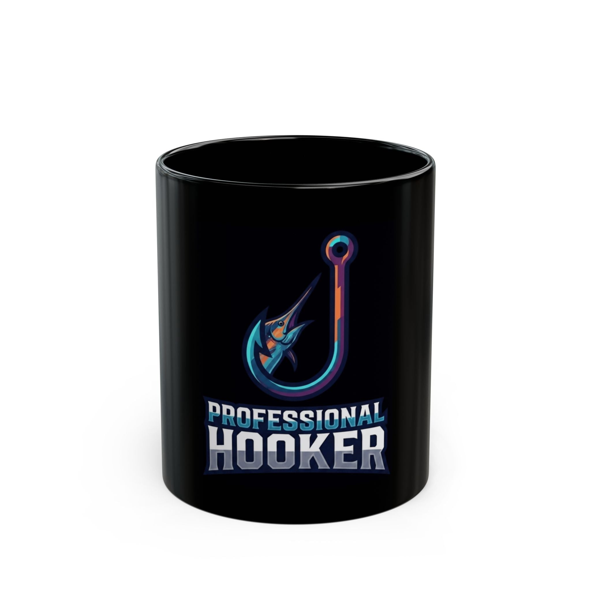 "Professional Hooker" Black Ceramic Mug — Graphic
