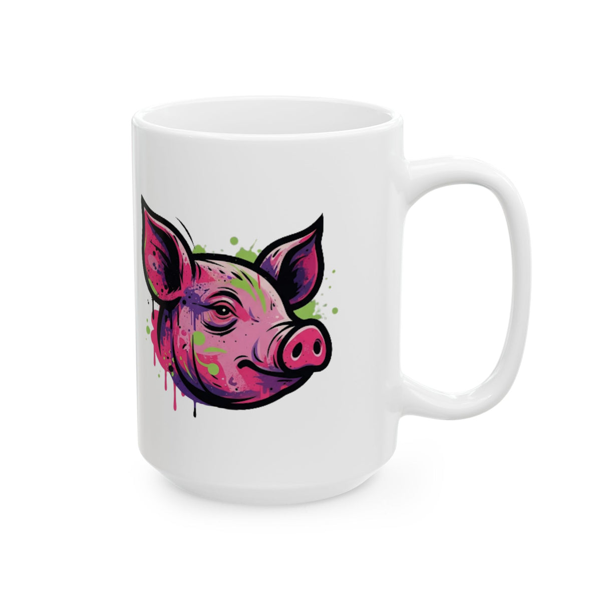 "Barnyard Pig" White Ceramic Mug — Graphic