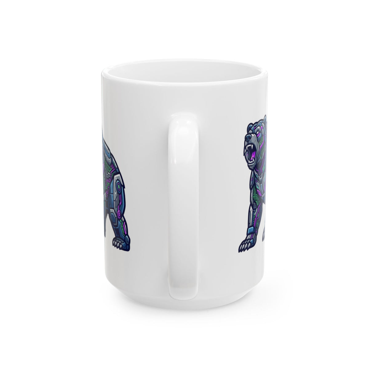 "Cyber Bear" White Ceramic Mug