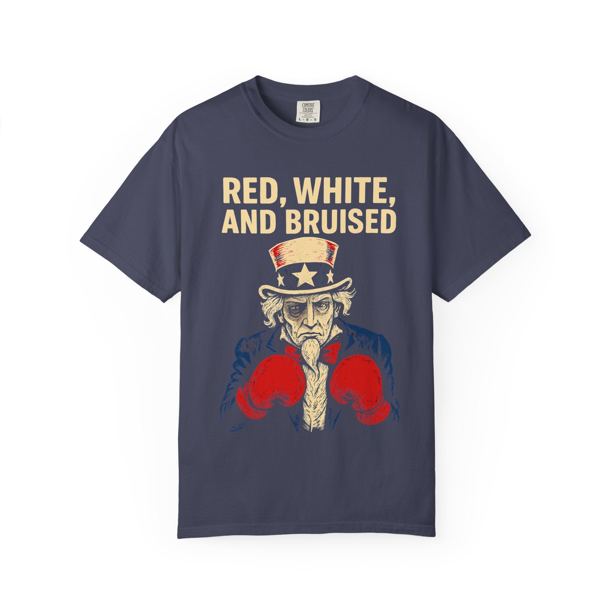 "RED, WHITE, AND BRUISED" Unisex Garment-Dyed T-shirt