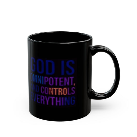 "God Controls Everything" Black Ceramic Mug — Graphic