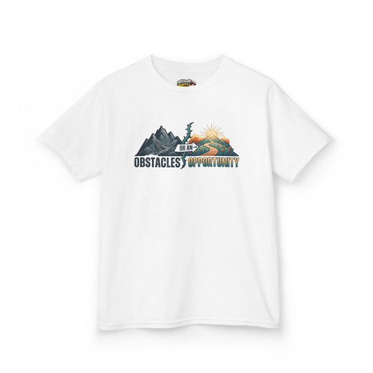 Color: White | Obstacle Or An Opportunity Kids Tee
