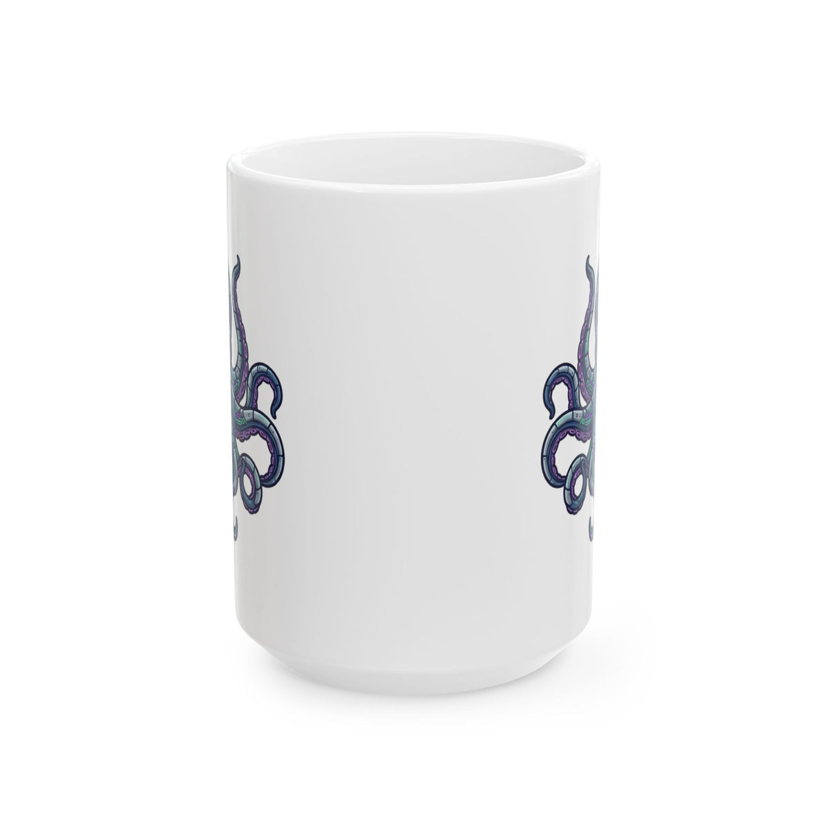 "Cyber Octopus" White Ceramic Mug