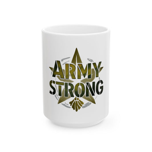"Army Strong-2" White Ceramic Mug
