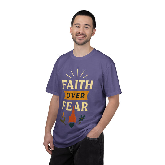 "Faith Over Fear" Unisex Garment-Dyed T-shirt