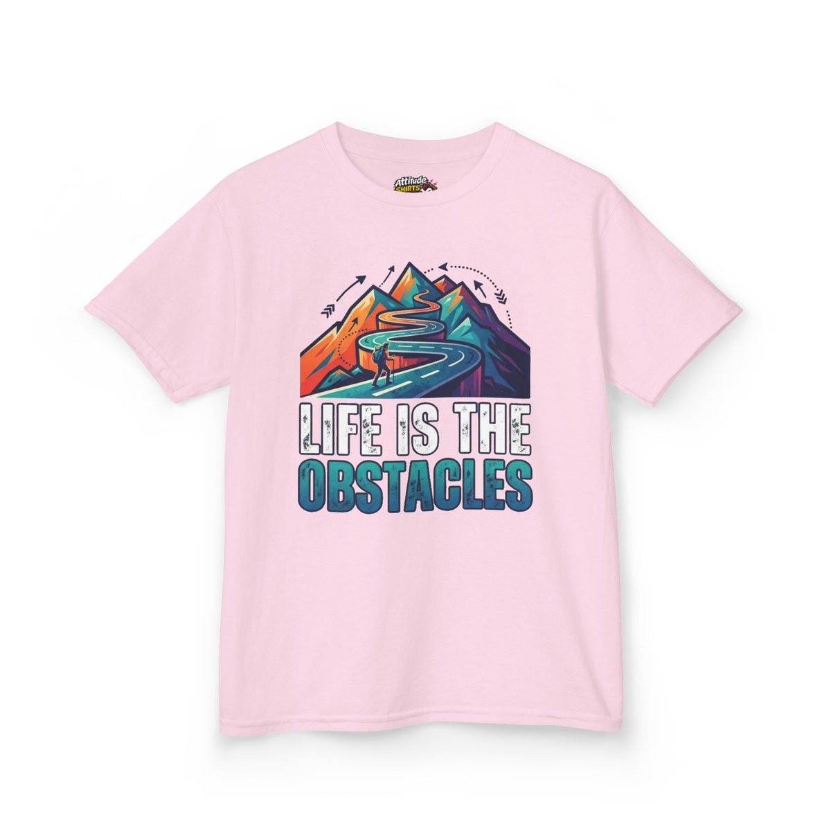 Color: Light Pink | Life Is The Obstacles Kids Tee