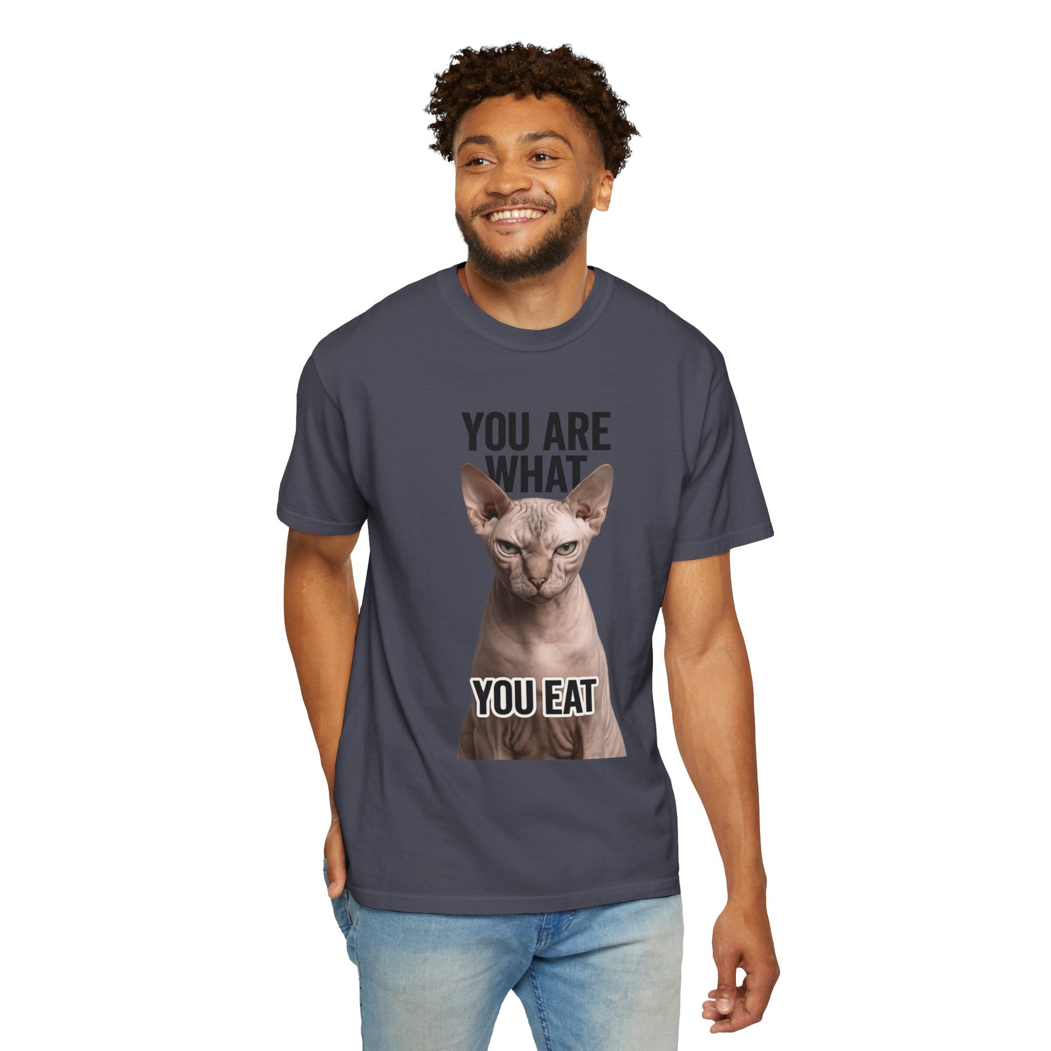 "You Are What You Eat - Cat 1" Unisex Garment-Dyed T-shirt