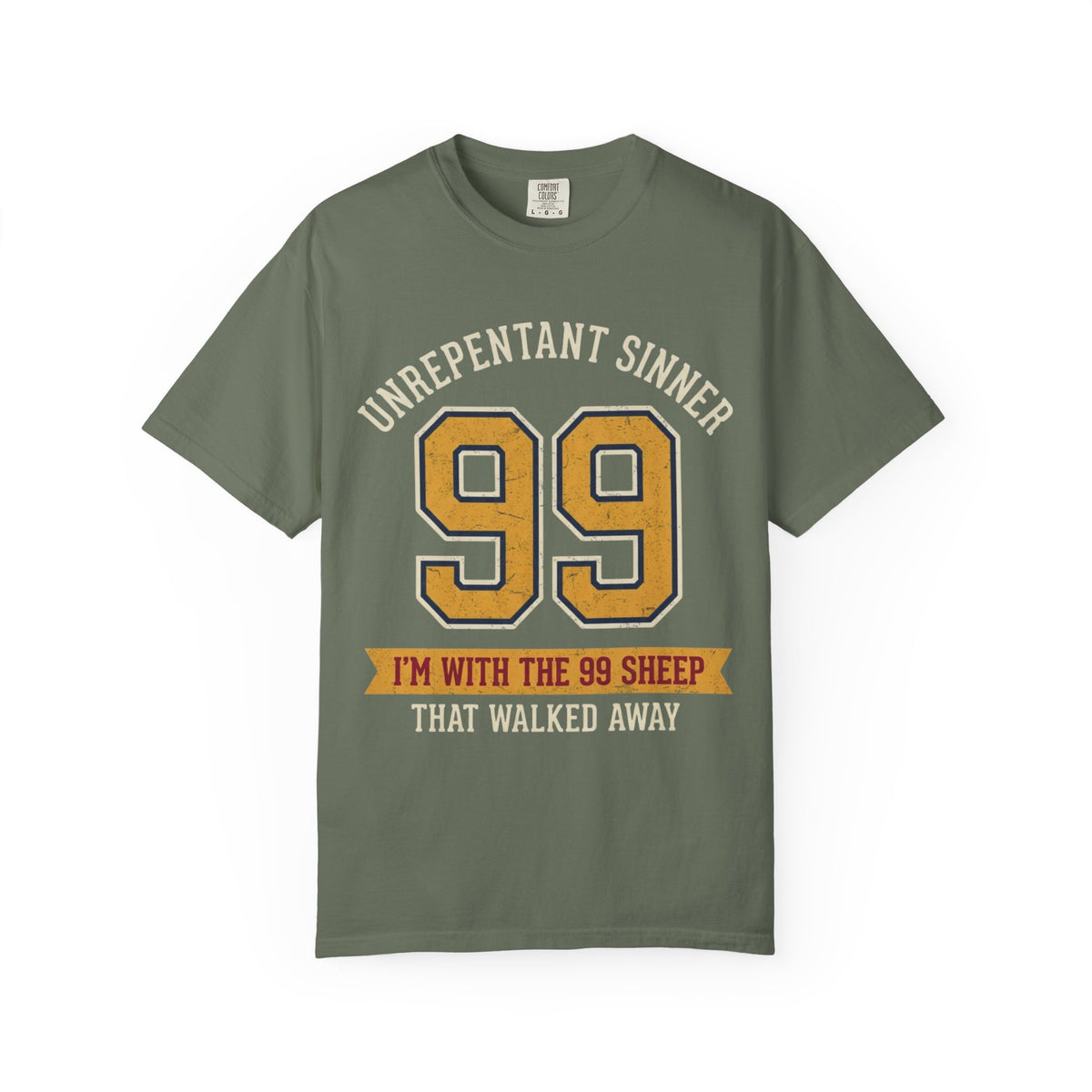 "Good Book Series 99 Unrepentant Sinner" Unisex Garment-Dyed Tee