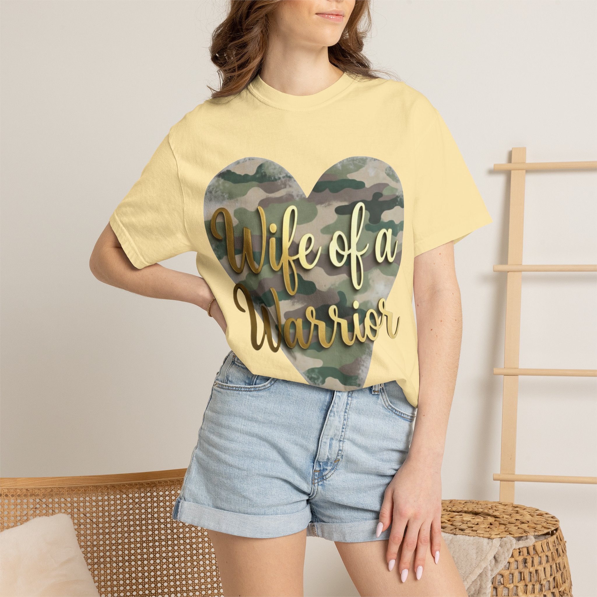 "Wife of a Warrior" Unisex Garment-Dyed T-shirt